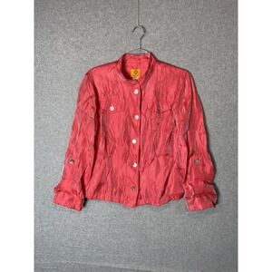 Ruby Rd Jacket Womens 10 Long Sleeve Button Shimmer‎ Nylon Blend Lightweight